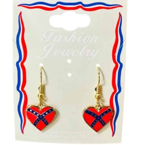 Battle Flag Heart Earrings