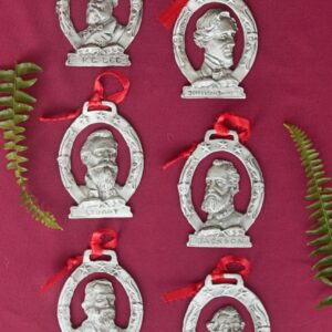Pewter Bust Christmas Ornaments